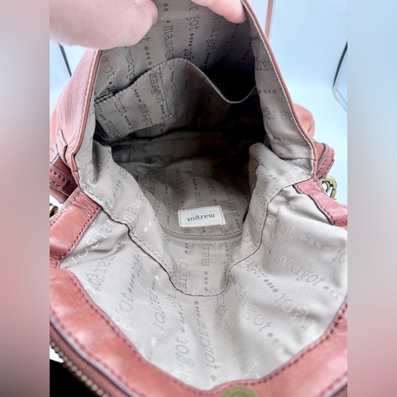 Margot New York Genuine Leather Slouchy Hobo Crossbody Brown Boho Shoulder Bag - Picture 8 of 10